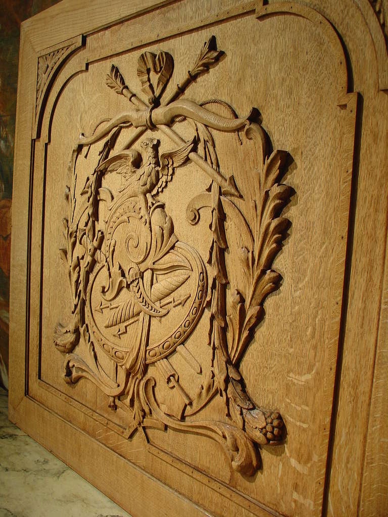 19th Century Carved Oak Bas Relief Architectural Panel 4