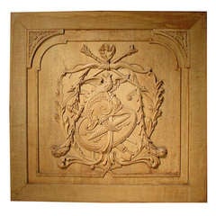 Antique 19th Century Carved Oak Bas Relief Architectural Panel