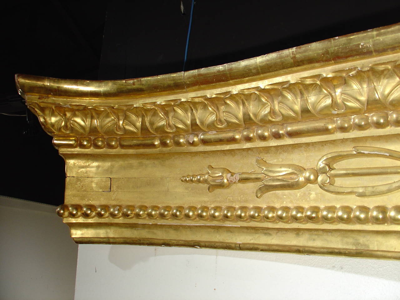 Carved Large Antique Giltwood Valance from Sicily, circa 1830