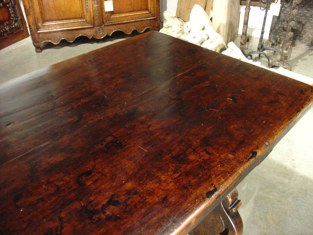 Antique Tuscan Walnut Wood Dining Table 1