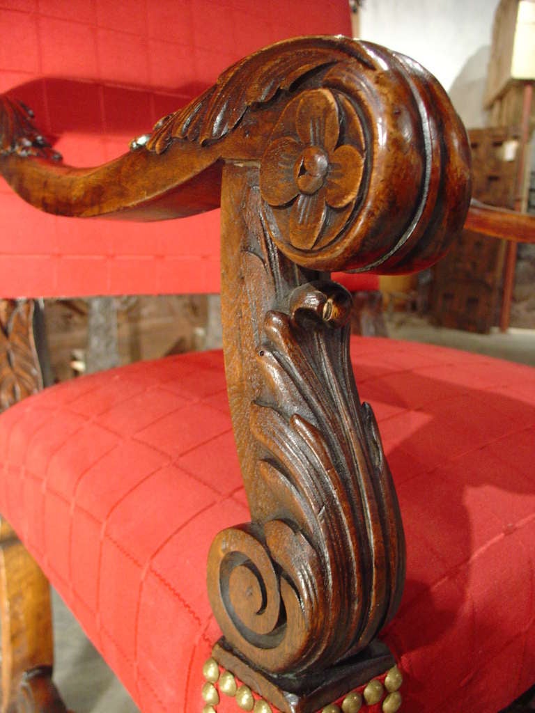 Pair of 19th Century Walnut Wood Armchairs from France 3