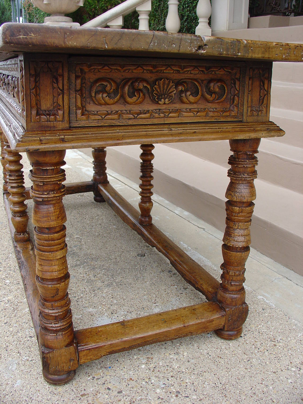 Antique Spanish Walnut Wood Table from the 1600’s In Fair Condition In Dallas, TX