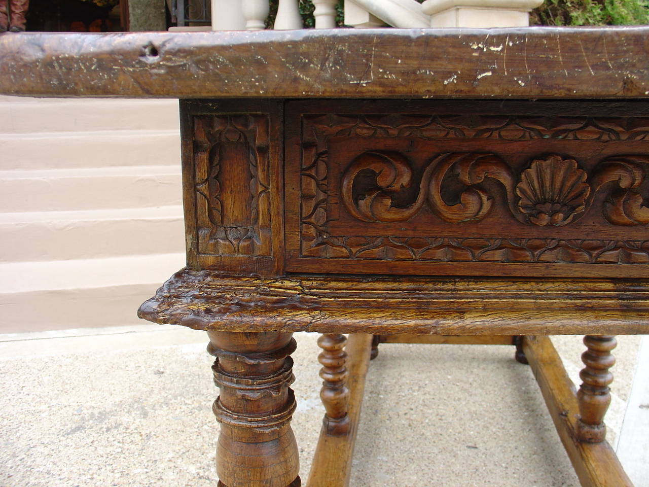 18th Century and Earlier Antique Spanish Walnut Wood Table from the 1600’s