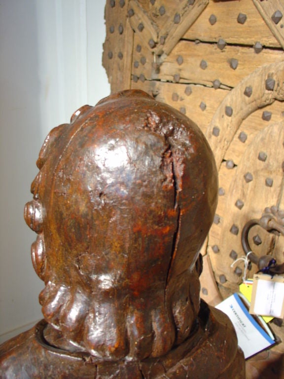 Antique Walnut Wood Statue of St. John 1