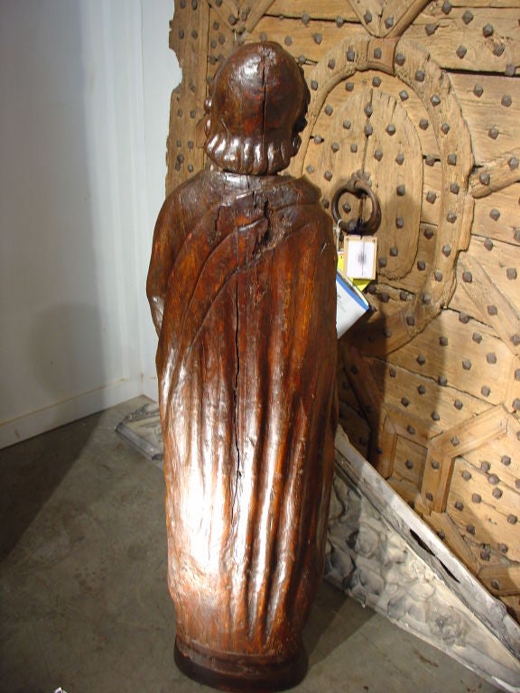 Antique Walnut Wood Statue of St. John 2