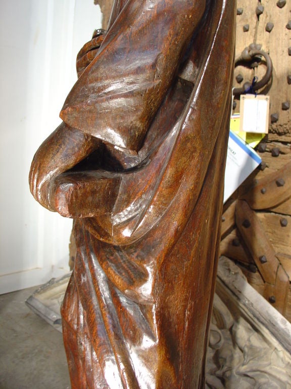 Antique Walnut Wood Statue of St. John 4