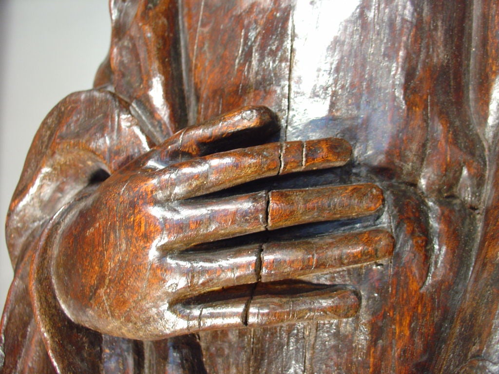 Antique Walnut Wood Statue of St. John 5