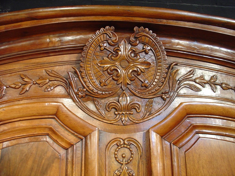 Louis XV 18th Century Walnut Wood Armoire from the Rhone Valley