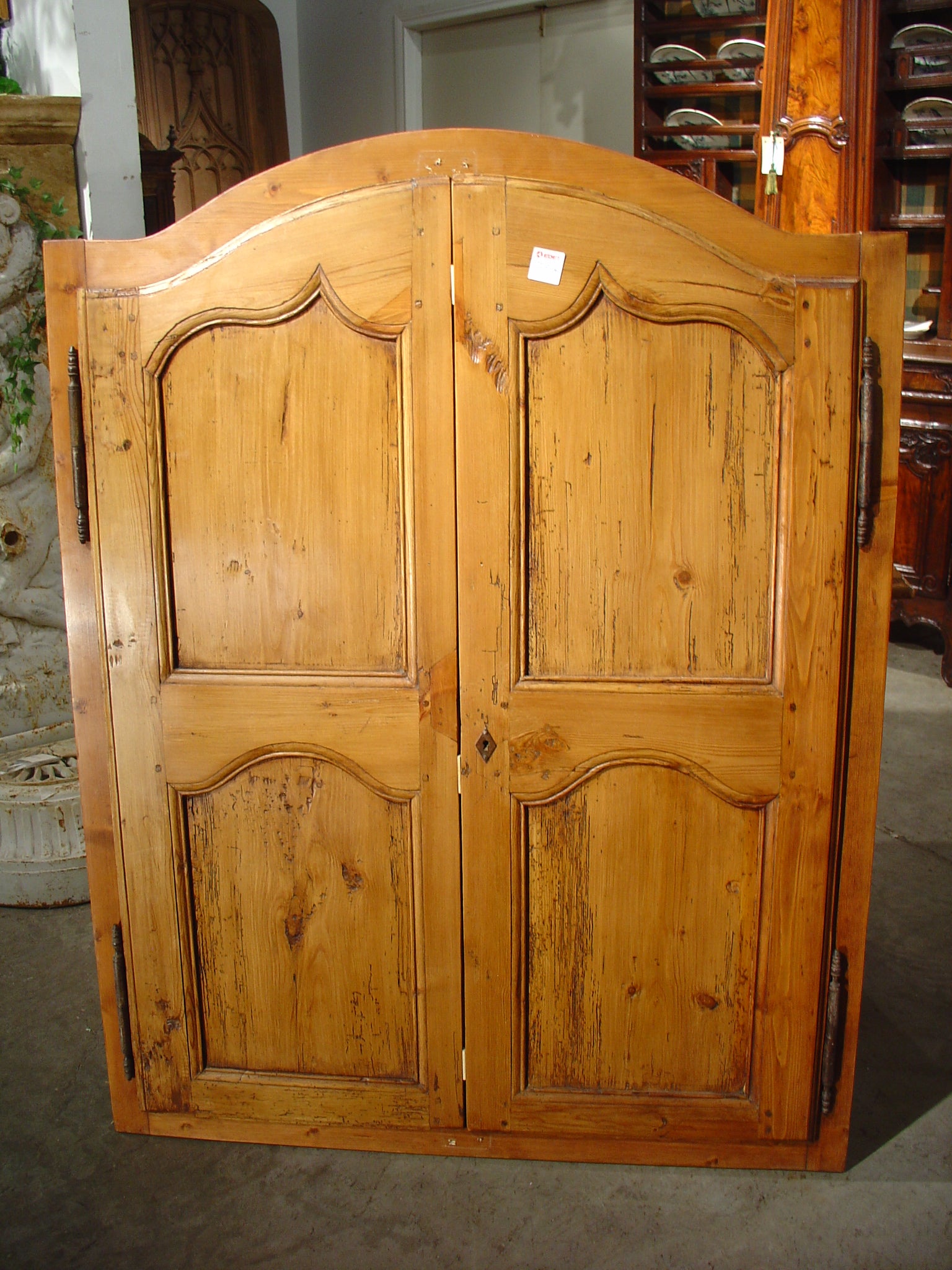 Pair of Small, Framed French Cabinet Doors, Late 1800's