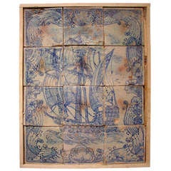 Antique Italian Tiled Plaque - Sicily circa 1800