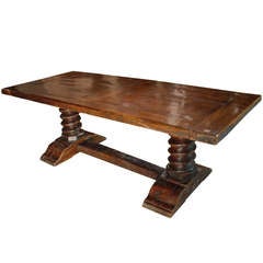 Antique Hand Carved Oak Dining Table from France-"Pressoir a Vin"