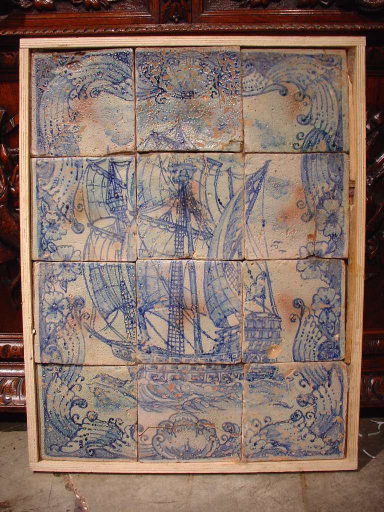 Antique Italian Tiled Plaque - Sicily circa 1800
