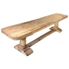 Unusual Antique French Stripped Oak Console/Refectory Table 