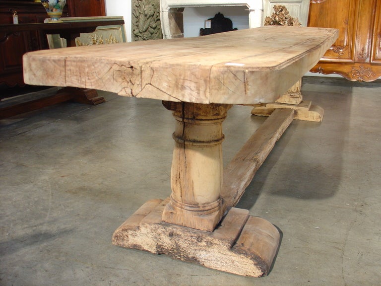Antique console or refectory tables can be used in dining rooms, wine cellars, breakfast rooms, entrance areas, libraries and even converted into desks.

This unusually long and stunning antique French stripped oak console/refectory table has a very