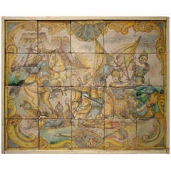 Antique Italian Tiled Plaque, Sicily circa 1800
