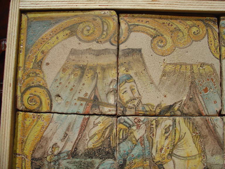 Antique Italian Tiled Plaque, Sicily circa 1800 In Good Condition In Dallas, TX