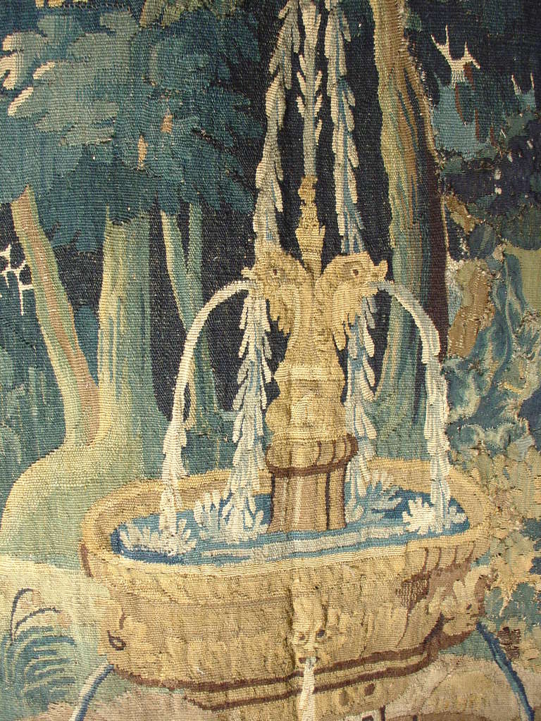 18th Century and Earlier 18th Century 'Fountain' Tapestry from France