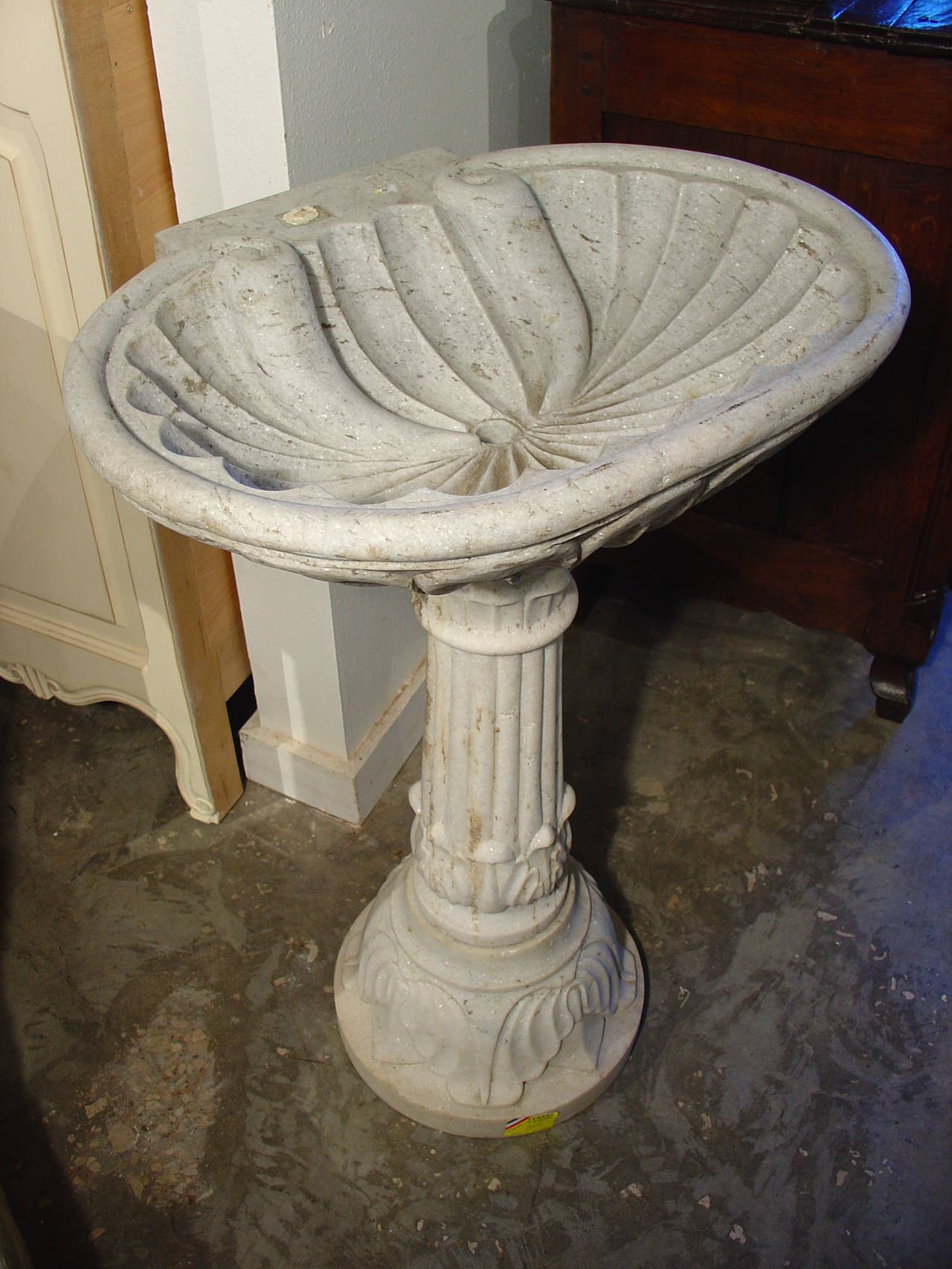 carrara marble pedestal sink
