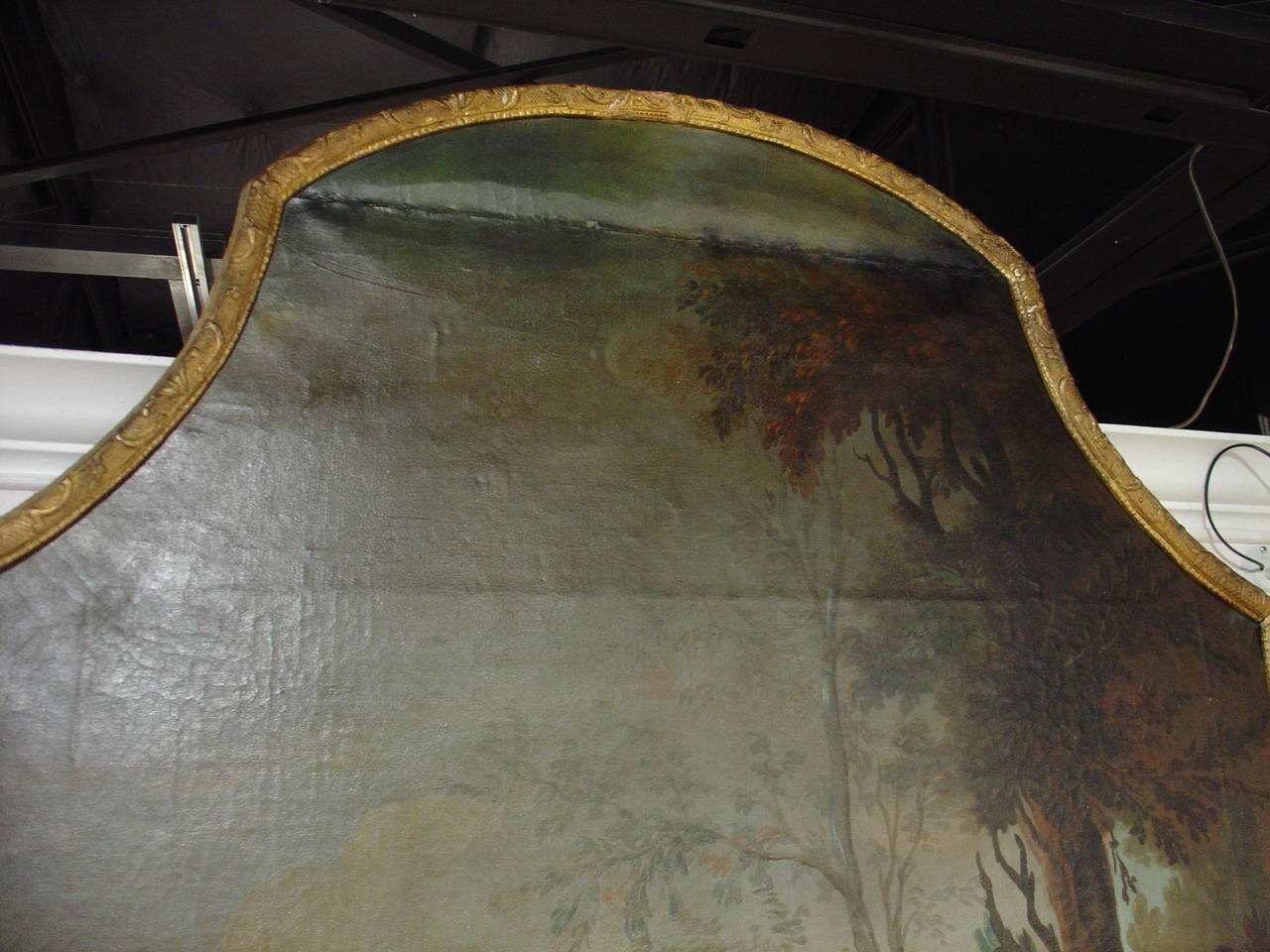 Large and Rare Period French Regence Trumeau Depicting a Hunting Scene In Good Condition In Dallas, TX