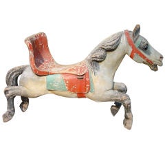 Antique French Carousel Horse with Seat