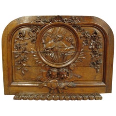 18th Century French Hand Carved Oak Relief Panel of St. Augustine