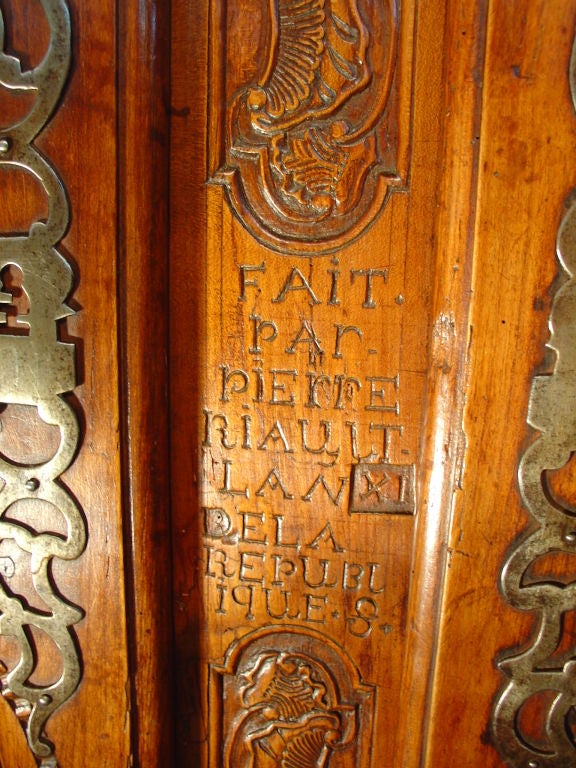 Signed Antique Rennaise Cherrywood Armoire 4