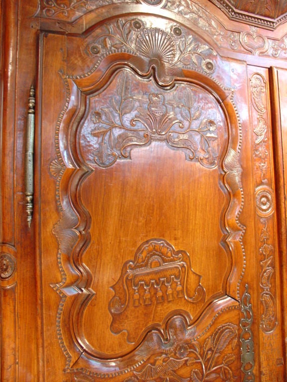 Signed Antique Rennaise Cherrywood Armoire 5