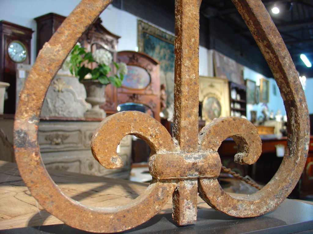 Pair of Metal Base Lamps from Antique Balcony Remnants
