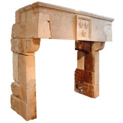 18th Century Limestone Fireplace Mantel from France-Loire Valley