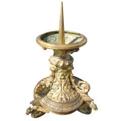 Antique Gilt Bronze Candlestick Holder