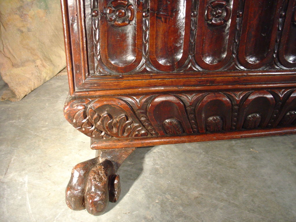 A Rare, Antique Italian Marriage Cassone from the Late 1600’s- European Walnut Wood – Good Antique Condition with superb Patina – Rubs to wood commensurate with age – 17th C.<br />
<br />
This rare and magnificent Italian marriage Cassone from the