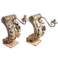 Candlestick Holders Made of Antique Elements-Provence