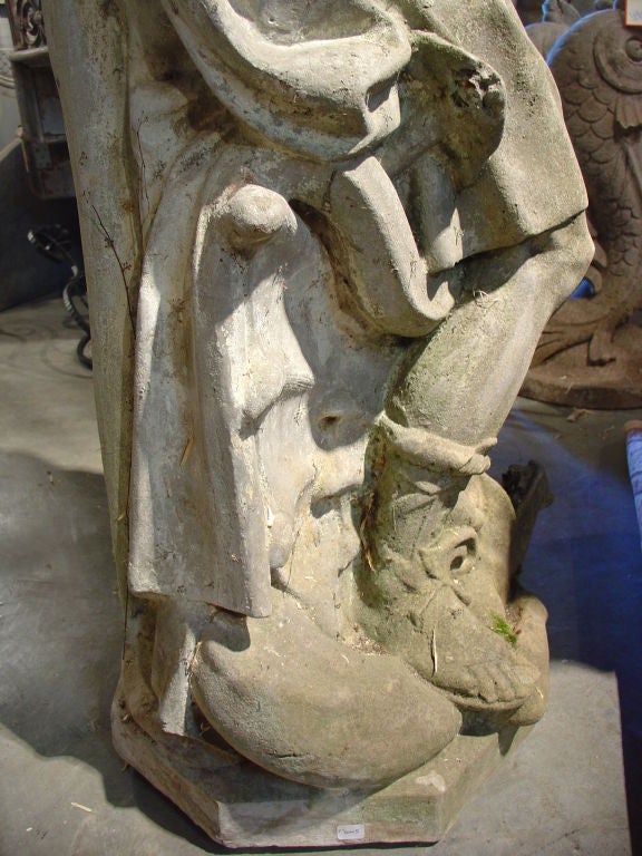antique st michael statue