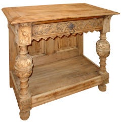 Antique Henri II Style Stripped Console