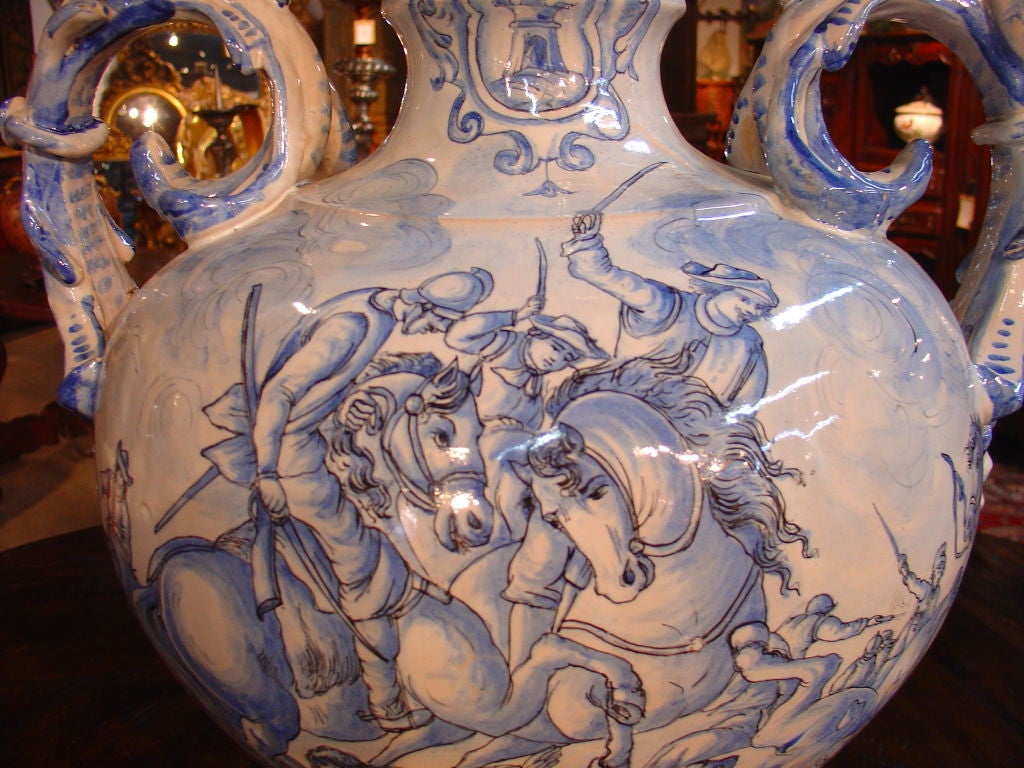 Some History: Savona Italy is of very high importance in the field of ceramics and majolica production.Savona pottery is famous above all for its characteristic blue and white colors, known as 