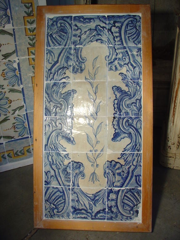 18th Century Hand Painted Portuguese Tile Plaque