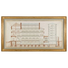 Architectural Project Drawing For A Bank, C. 1900