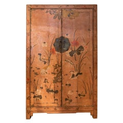 19th Century distressed lacquered armoire