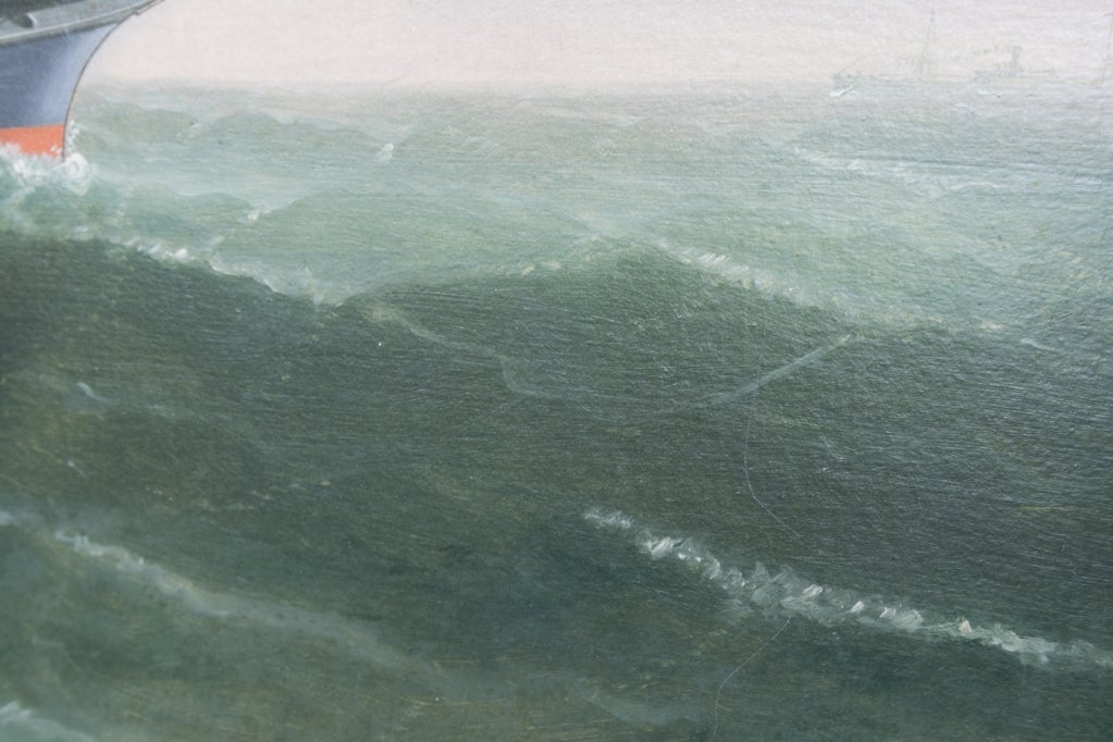 Canvas The Coolie Ship Avon under Full Sail. Lai Fong 1890-1910