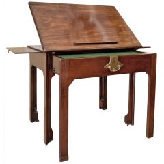 George III Mahogany Architects Table With Brass Handle And Mount