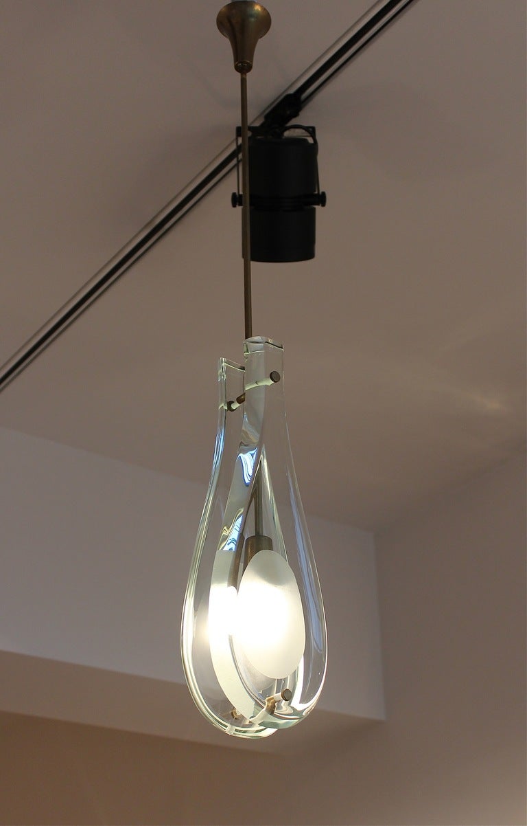 Pendant Light by Max Ingrand for Fontana Arte In Excellent Condition In London, GB