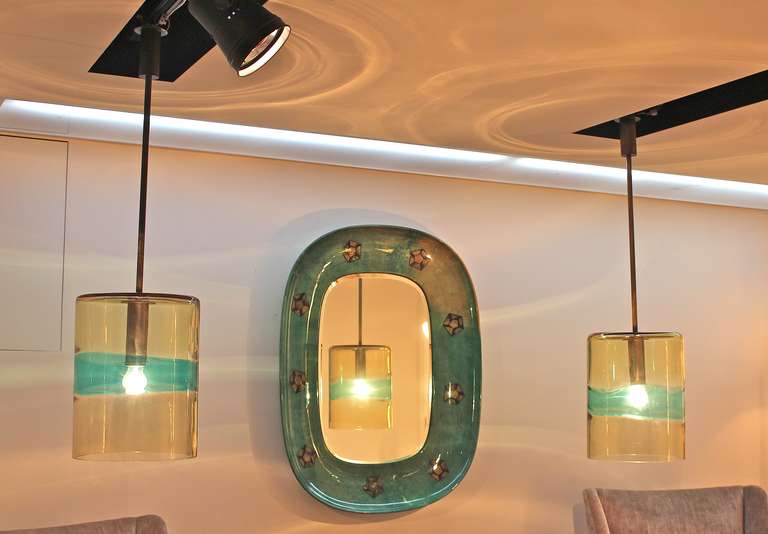 Pair of Ceiling Lights By Flavio Poli In Excellent Condition In London, GB