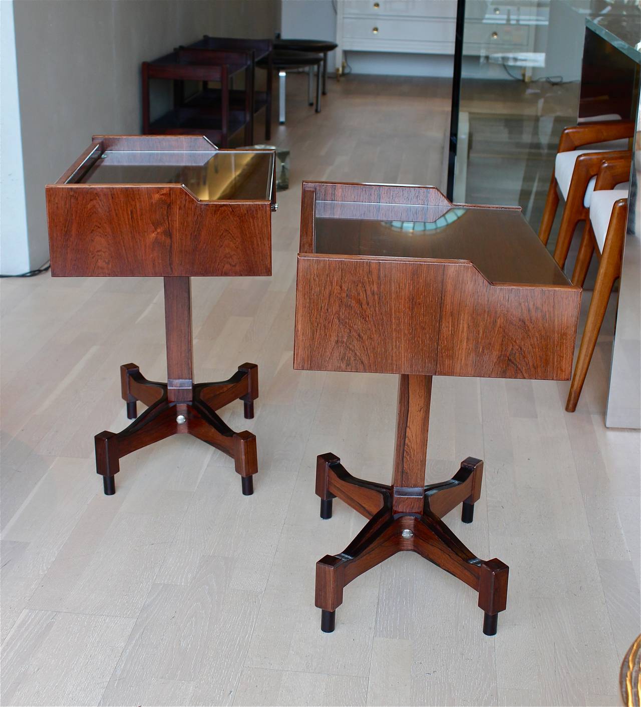 Mid-20th Century Pair of Side Tables by Claudio Salocchi