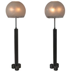 Rare Pair of Porcino Standing Lamps by Luigi Caccia Dominioni