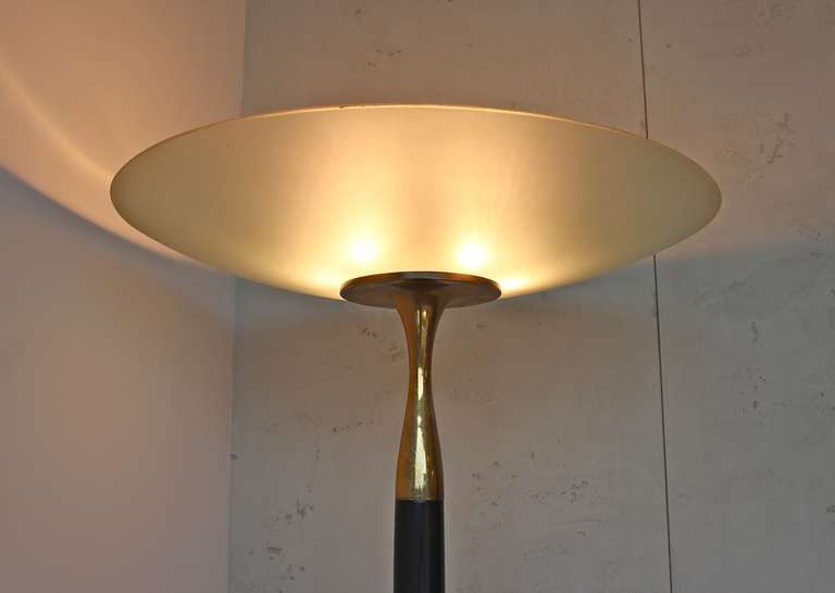 Wood Rare Floor Lamp by Max Ingrand for Fontana Arte