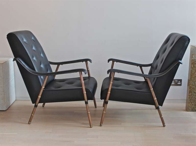French Pair of Armchairs by Jacques Adnet