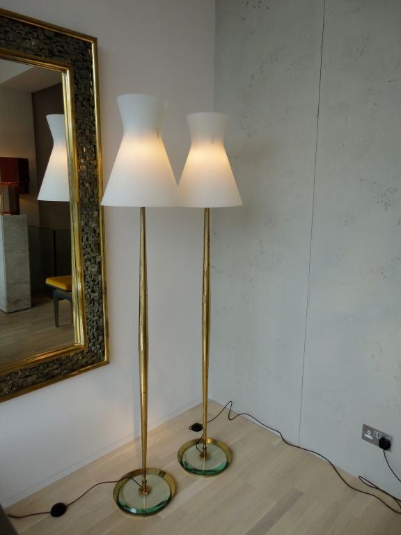Italian Pair of Standing Lamps by Max Ingrand/Fontana Arte