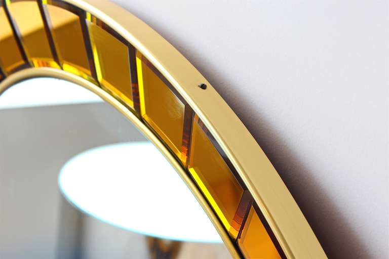 Wood Circular Mirror by Cristal Arte