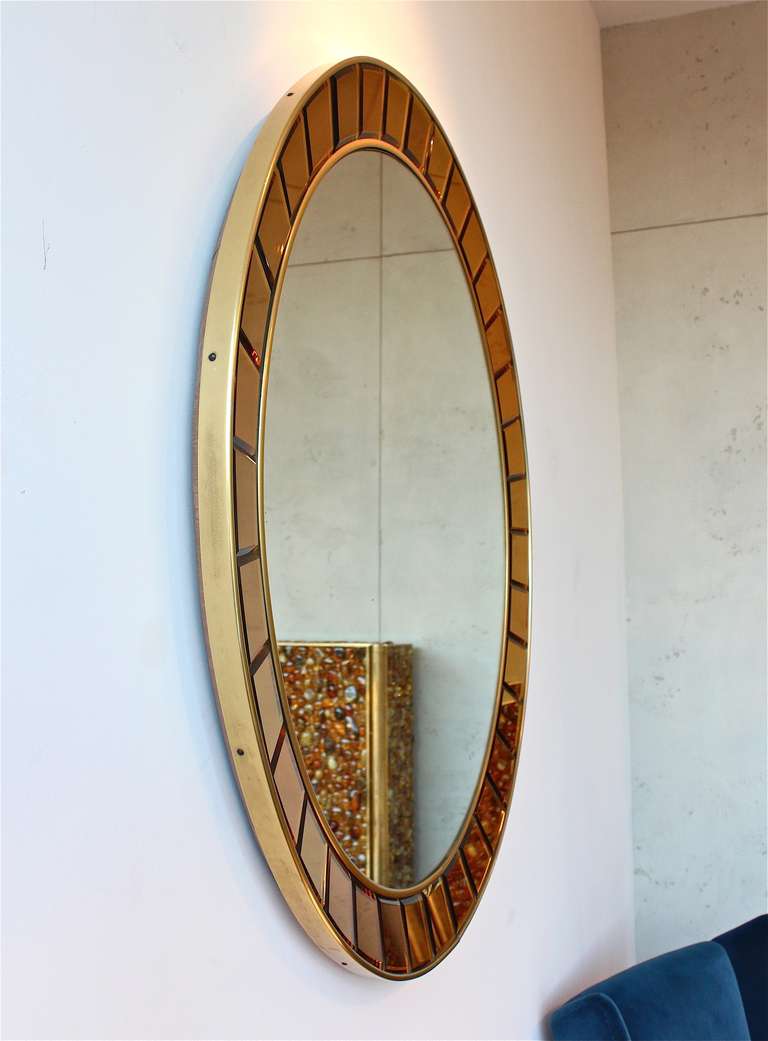 Mid-20th Century Circular Mirror by Cristal Arte