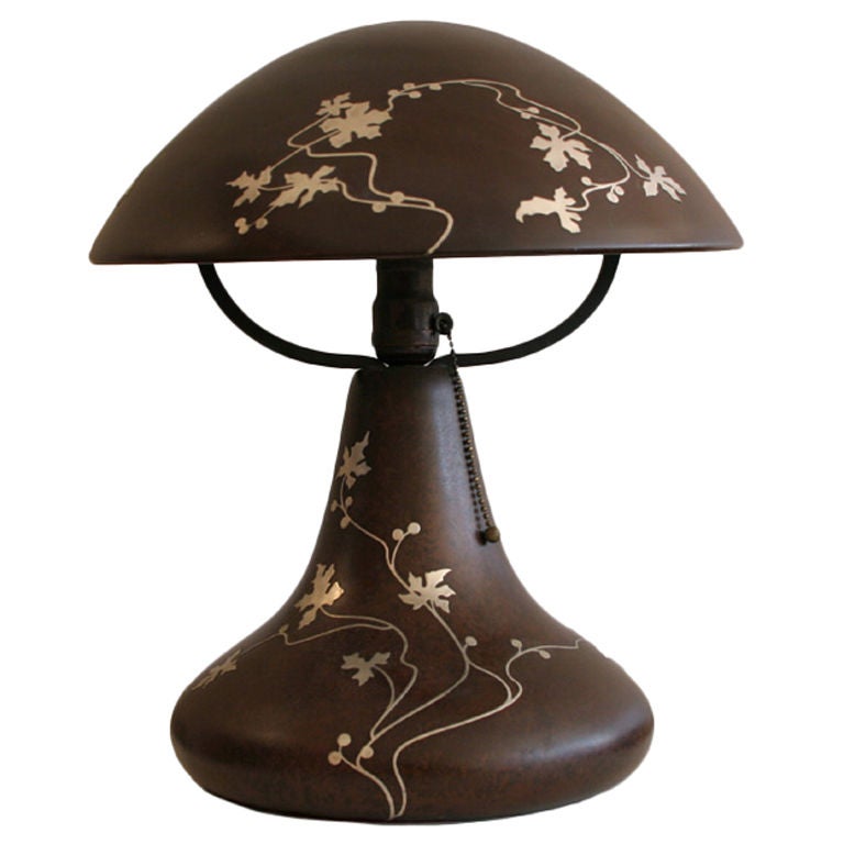 Monumental Heintz Art Metal  Mushroom Lamp For Sale